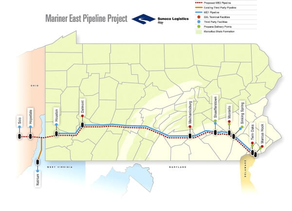 Sunoco Pipeline seeks property in two townships